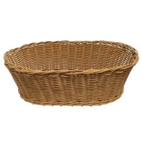 Grocery Display Rectangular Wicker Basket with Handles