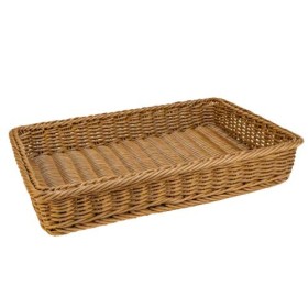 Grocery Display Rectangular Wicker Basket Large
