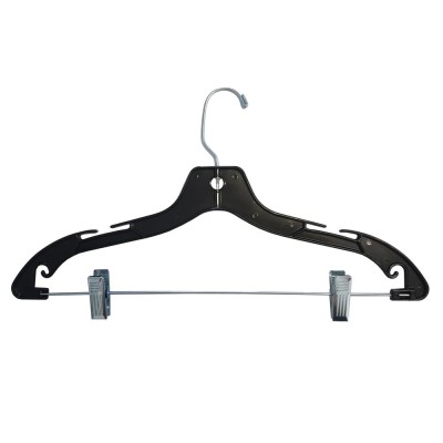 Black Plastic Combination Hanger with clips