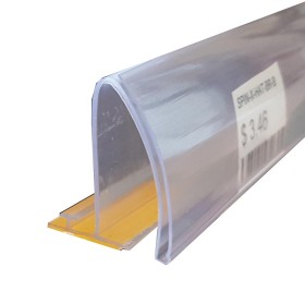 T Rails with Adhesive and Curved Data Strip for Shelving Dividers