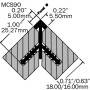 Stickman Square Corner No Leg Extrusion 90° Profile 5000mm