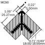 Stickman Round Corner No Leg Extrusion 90° Profile 5000mm