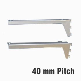 Shelf Bracket 40mm pitch Chrome Pair