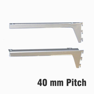 Shelf Bracket 40mm pitch Chrome Pair