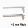 Shelf Bracket 40mm pitch Chrome Pair