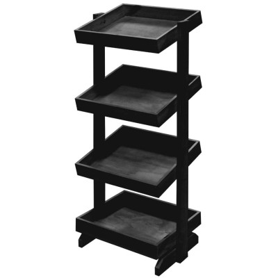 4 Tier Wooden Grocery Display Stand