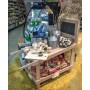 Grocery Display Wooden Cart with Blackboard