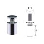 Standoff Dome Top 19mm x 25mm Satin Silver