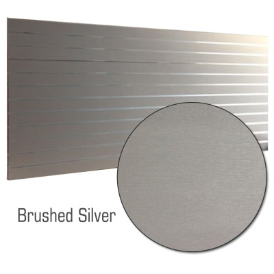Slat Panel 1200x2400, 100mm Brushed Silver
