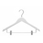 Adult Wood Shirt Hanger with Clips White
