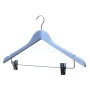 Adult Wood Shirt Hanger with Clips White