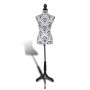 Female Fabric Torso Black/White with Base