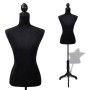 Velvet Female Fabric Torso Black with Base