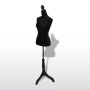 Velvet Female Fabric Torso Black with Base