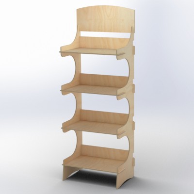Rustic Shop Shelving Display SYDNEY 4 Tier