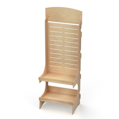 Slatwall Display Stand with 2 Shelves OCEAN