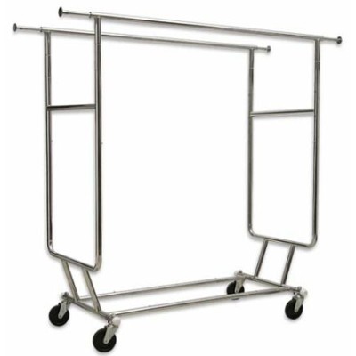 Double Salesman Clothing Rack Chrome