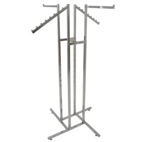 4 Way Clothing Rack With 2 Straight and 2 Waterfall Arms