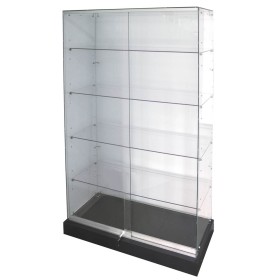 Frameless Glass Showcase Display Black 900mm