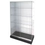 Frameless Glass Showcase Display Black 900mm