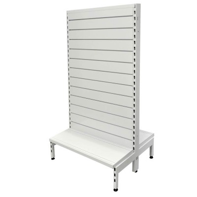 Double Sided Metal Slatwall Gondola White