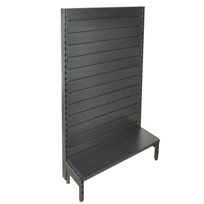 Single Sided Metal Slatwall Gondola Black/Hammertone
