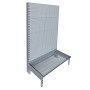 Whte Gondola with Wire Shelves