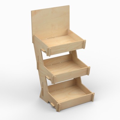 Timber Counter Display JAZZ 3 Tier