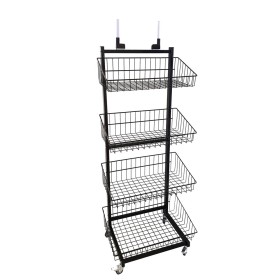 Wire 4 Basket Stand Black