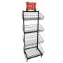 Wire 4 Basket Stand Black