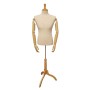 Male Fabric Torso Premium With Wooden Arms and Base