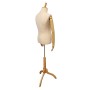 Male Fabric Torso Premium With Wooden Arms and Base