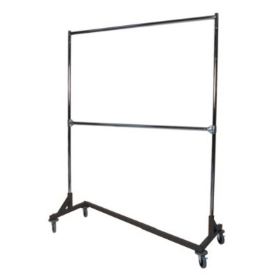 Commercial Clothing Rack Double Bar Z Base Heavy Duty