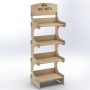 Rustic Shop Shelving Display SYDNEY 4 Tier